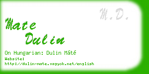 mate dulin business card